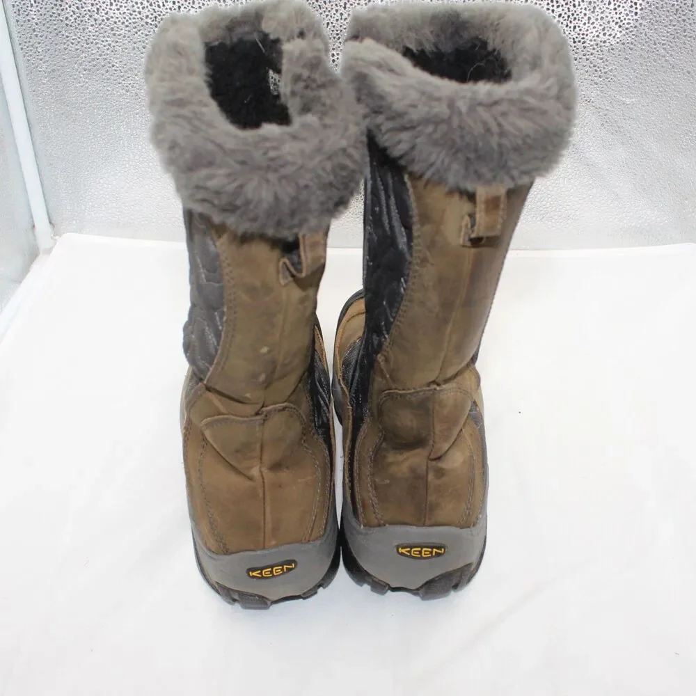 Keen Betty Boot II Size 8  Brown Waterproof Snow Mid Calf Zip Boots Leather